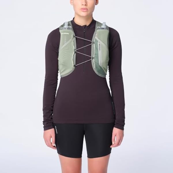 Salomon Active Skin 8 комплектов, удобный доступ к карманам на груди, точный комфорт SensiFit, карманы для хранения вещей во время марафона, жилет для бега по пересеченной местности
