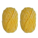 2x100gr Soft Velvet Chenille Blanket Yarn for Crocheting and Knitting Crochet Amigurumi Yarn Super B