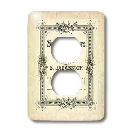 Interruptor de luz de piano y placa decorativa de hoja de música vintage 3dRose lsp_180657_6