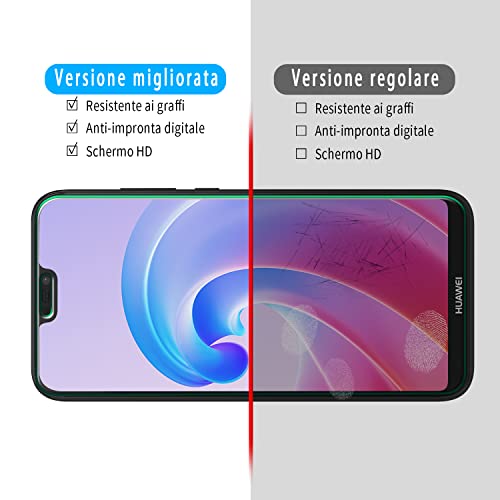 Slanku 3 Pezzi, Vetro Temperato per Huawei P20