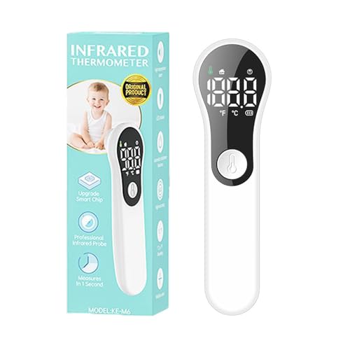 FONCBIEN Termometro Digital Frente, Termómetro Infrarrojo sin Contacto Médico Termometros con Pantalla LCD, Alarma de Fiebre, ℃ y ℉ Conmutable, Temperatura de Lectura Instantánea