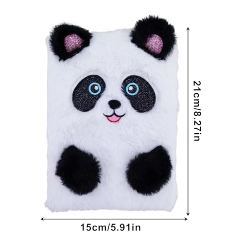 Carnet de dessin de panda mignon A5 en peluche brodée pour écrire