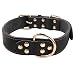 Beirui Leather Dog Collar - Soft Genuine Latigo Leather Made - Best Choice for Daily Walking or Sports Training - Black,18-25