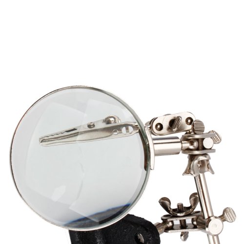 Helping / Third Hands Magnifier Magnifying Loupe Glass 5X Magnification With Stand Hobby Jewelry Watch Repair Tools #TOP4