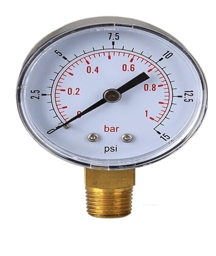 Manomètre basse pression 0-1 bar pour carburant air hydraulique 50mm raccord 1/4