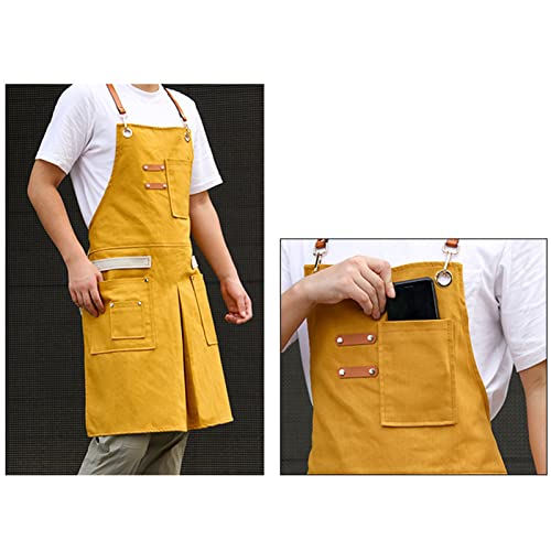 FYYYY Delantal Cocina, Unisex De Mezclilla Gruesa con Espalda Cruzada, Delantales De Cocina con Bolsillos, Ropa De… - Imagen 6