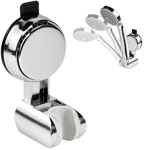 Seiunn シャワーフック【強力真空吸盤】シャワーホルダー 穴あけ不要 シャワーヘッドホルダー 花洒ホルダー 耐水性 耐湿性 角度調整 壁掛け 取付簡単 浴室用 賃貸対応 直径18〜22mmのシャワーハンドルに適しています