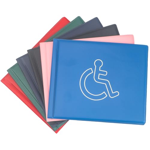 Disabled Badge PU Leather Disabled Badge Holder for Car Blue Parking Badge Disability Badge Holder (Blue)