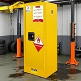 POWKOL 24 Gal Safety Storage Flammable Cabinet, Adjustable Shelf Galvanized Steel 3 Point Locker Flammable Storage Cabinet, for Commercial, Industrial and Lab