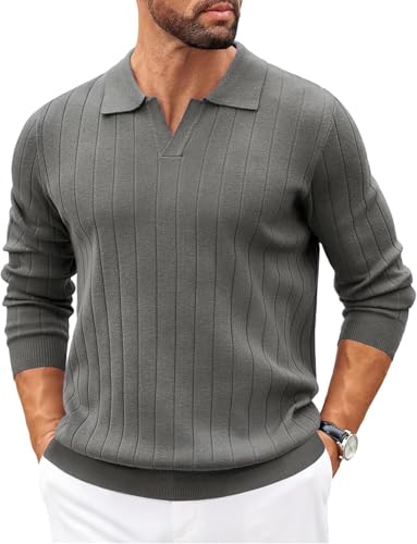 Image of NORTHWIND Men's Cotton Full Sleeve Collar Polo Sweater for Man Rib Knitted Sweaters for Men Winter Pullover Sweater for Men