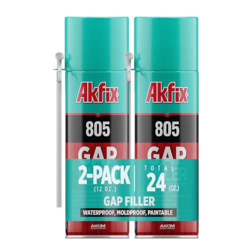Akfix 805 Gap Filler Expanding Foam Sealant (2x12 Oz.) - Gaps and Cracks Spray Insulation Can