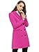 Allegra K Women's Winter Coat Elegant Notched Lapel Double Breasted Trench Coat Medium Fuchsia