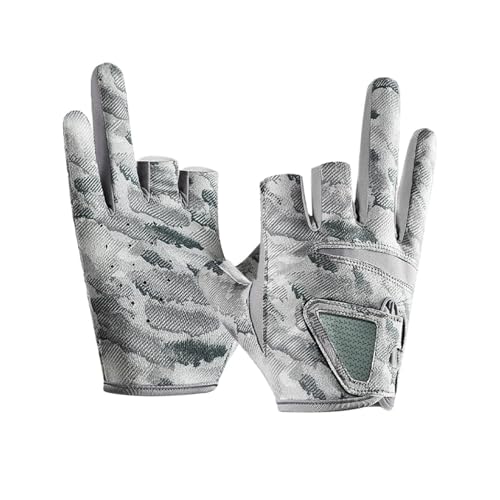Guantes de pesca para hombres mitones de tres dedos con protección UV fina