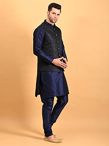 Image of Uri and MacKenzie Men's Silk Blend Kurta Pajama with Designer Ethnic Nehru Jacket /Modi Jacket
