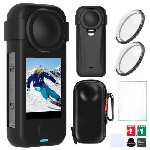Image of Camera Protective Kit for insta 360 X4 Air Accessories Include-Screen Protector /Lens Guard /Silicone Protective Cover /Camera case(with Buckle)