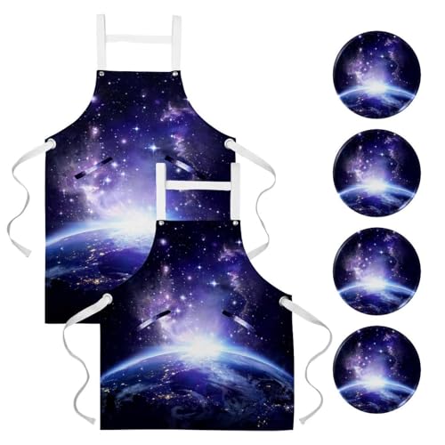 Tablier de cuisine antitache lot de 2, protection pour service et travail