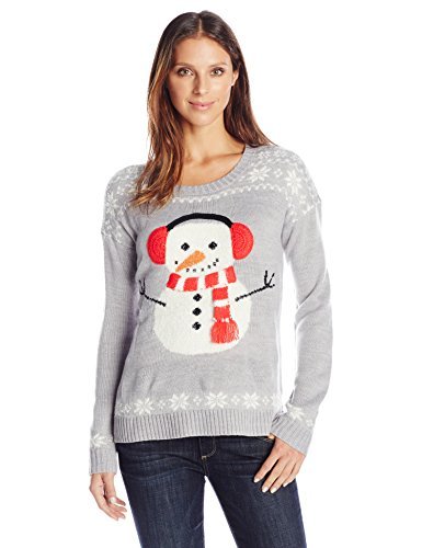 Blizzard Bay Women's Snowman with 3D Scarf Ugly Christmas Sweater