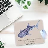 1 Pcs Christian Religious Whale Shark Bible Verse Non-Slip Rubber Mouse Pad for Home Office Desk Laptop Workspace Gifts for Men Women