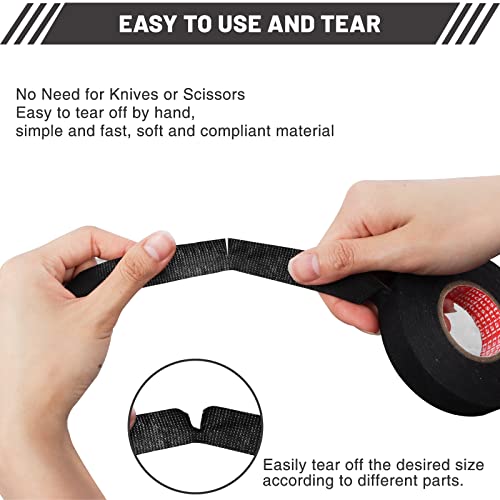 Feuerlos 4 Stück KFZ Gewebeband, 19mm x 15m Klebeband Kabelbaum, Gewebeband Panzerklebeband Kabelbäume Elektriker Band, Auto Kabelbaum Filzband für Kabelbäume Elektrisches Klebeband