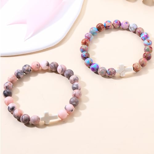 Stocking Stuffers for Teens, Christmas Gifts for Mom from Daughter Beaded Bracelets for Women Teen Girl Gifts Adjustable Charm Link Bead Birthday Graduation Gift for Her Girlfriend Sister