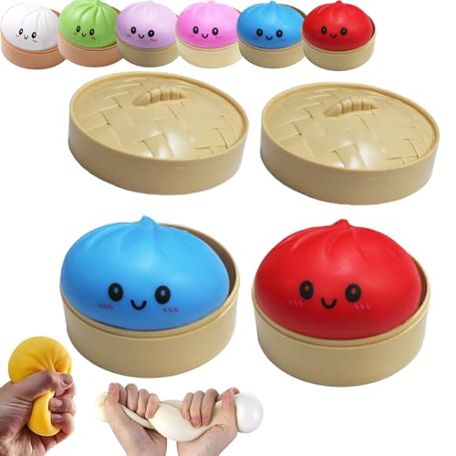 Giant Dumpling Squishy, Jumbo Rainbow Dumpling Stress Ball for & Adults, Extra Large Soft Slow Rising Squishy Dumplings for Anxiety Relief, Sensory Fidget Dough Toy, Decompresión (2 unidades