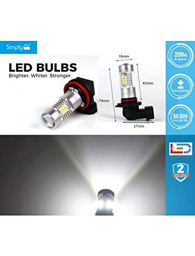 Simply Auto 9005 LED Bulbs 21-LED CANBUS P20D 12V 10.5W - 6000K Arctic White, 200% Brighter (Pair) - Image 3