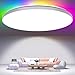 Produktbild Deckenleuchte Led Dimmbar 24W RGB Farbwechsel LED Deckenlampe Flach mit Fernbedienung 2400LM Rund 3000K-6500K Deckenbeleuchtung für Schlafzimmer Küche Wohnzimmer Korridor Esszimmer Balkon Badezimmer