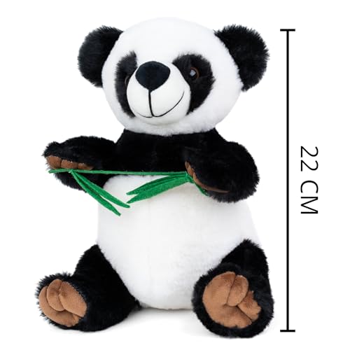 Image of Mirada Glitter Eye Panda Soft Toy - 22cm | Cute Black & White Plush Stuffed Animal for Kids, Boys & Girls | Super Soft Cuddly Panda Toy Room Decor Plushie