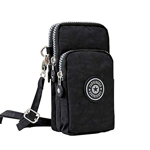 LIAOLI Petit sac à bandoulière pour téléphone portable - En nylon - Pour femme - Pour pièces de monnaie - Avec plusieurs poches et sangles pour les voyages, b, 6,7 x 3,5 x 3,5 Zoll Cover