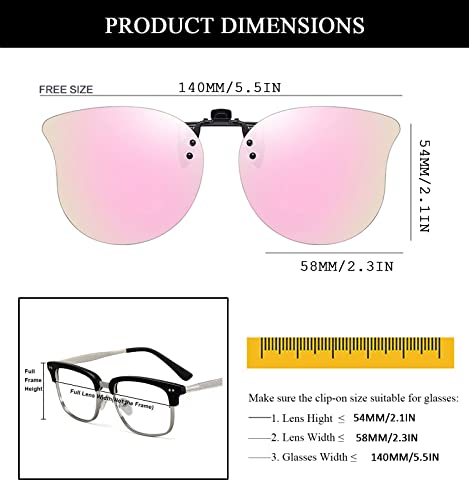 Polarized Cat Eye Clip-on Sunglasses Anti-Glare UV Protection Oversized Sunglasses Over Prescription Glasses4