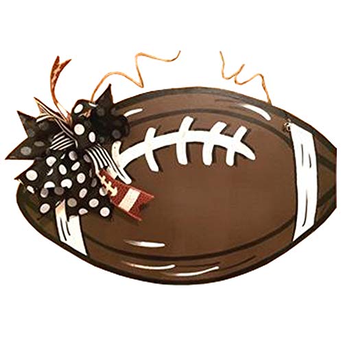 Football Cutout Unfinished Wood Sports Themed Locker Room Door Hanger Mdf Shape Canvas Style 1 (6") #TOP1