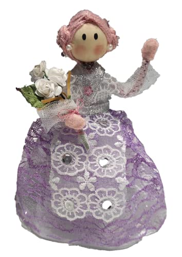 FALLERA VALENCIANA MUÑECA ARTESANAL HECHA A MANO. BODAS. COMUNIONES. DETALLES. RAG DOLL. ANIVERSARIOS. REGALOS. ARTESANAL (FALLERA VIOLETA)