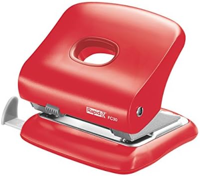 Rapid F5 Mini 2 Hole Punch, Punches up to 10 Sheets, Adjustable Guide Bar, Compact Design, Translucent Blue, 21162804