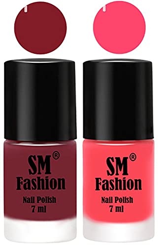 Image of Long Lasting Nail Polish | Nail Paint Combo 7 ml Each) - Set of 2 Lip-Pink