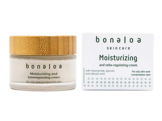 BONALOA Crema Hidratante y sebo-reguladora pieles grasas-mixtas 50 ml | Crema hidratante, purificante y sebo-reguladora para pieles grasas-mixtas y/o con tendencia acneica.