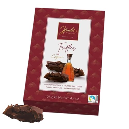 Trufas de Chocolate con Coñac, Trufas de Cacao con Licor, Chocolates para regalar 125g, Auténtico Chocolate Belga