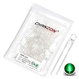 chanzon 100 pezzi 3mm led verde lampeggiante luci a diodi 1.5hz lampeggiante (chiaro rotondo trasparente dc 3v 20ma) illuminazione brillante lampadine lampade componenti elettronici indicatore