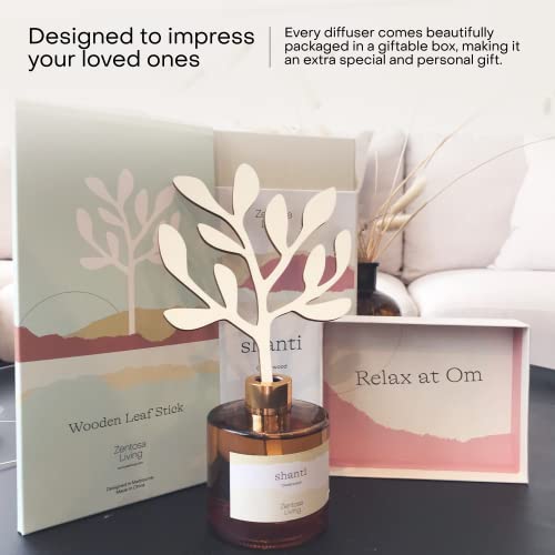 Zentosa Living Reed Diffusers For Home 6.7Oz | Cedarwood Fragrance Oil | Reed Diffuser Set With Sticks & Bottle | Scent Diffuser 4 Months Aromatherapy | Ideal Gift Mother's Day | Living Room Bathroom #TOP4