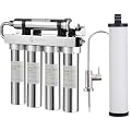 FACHIOO 0.01?m Ultra-Filtration Under Sink Water Filter + FACHIOO PF Filter Life is 3-6 Months, Stainless Steel Water Filter for Sink, Reduces PFAS, PFOA/PFOS, Lead, Chlorine, Bad Taste Odor