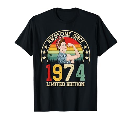50 Cumpleaños 1974 Edición Limitada Vintage 50 Años Mujer Camiseta