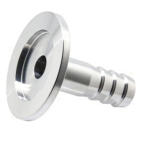 Image of QiiMii KF25 Flange to 13 mm Rubber Hose Barb Adapter Fitting 304 Stainless Steel for Vacuum