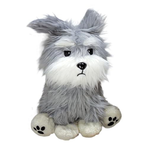 Genérico Peluche Perro Schnauzer | De Peluche De Perro Realista para Mesa,Compañero De Sueños para Coleccionistas