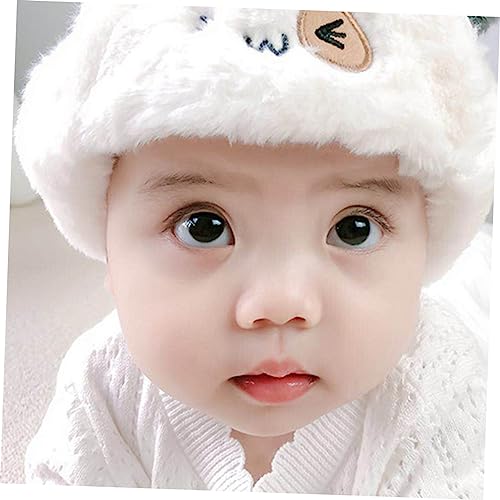 Warm Boys and Girls Winter Hat Earmuffs Boys Girls Fur Hat for Newborn Months White4
