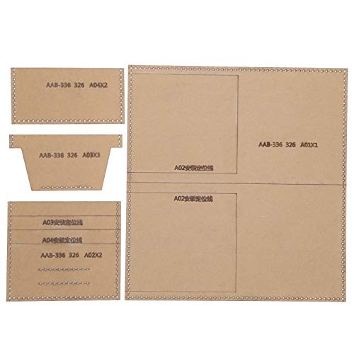 Patrón de fabricación de bolsos de acrílico transparente Cartera con cremallera Juego de plantillas de herramientas artesanales de cuero para bricolaje, Patrón de acrílico de
