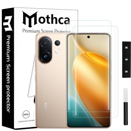 Image of Mothca Curved UV Tempered Glass Screen Protector for Vivo T4 Pro | Transparent | Pack of 2 | Borderless Full Screen Coverage with UV Installation Kit