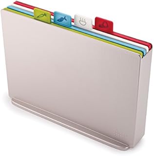 Joseph Joseph Index Plastic Chopping Board Set Large, Silver-Set of 4