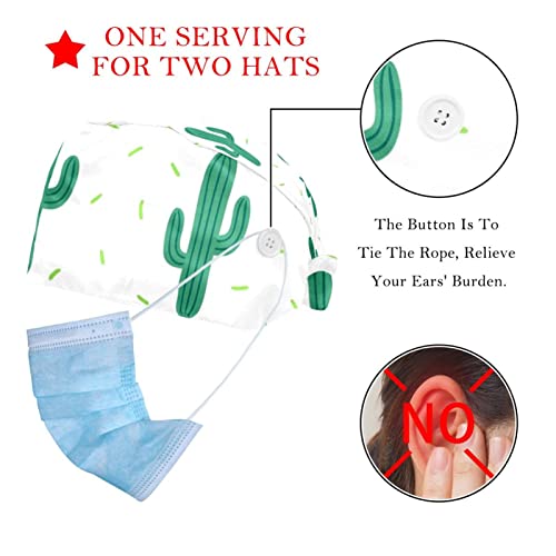 Chapeaux bouffants cactus JDEZ (2PCS) avec bandeau anti-transpiration - 2