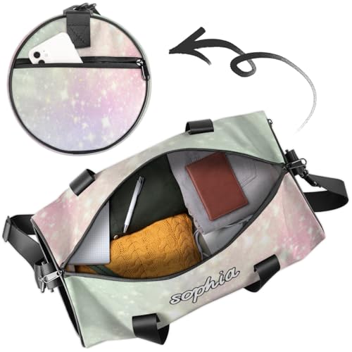 Personalized Duffle Bag for Girls, Unicorn Waterproof Travel Overnight Weekend Bag Carry On Bag Kids Sport Gymnastics Duffle Bag4