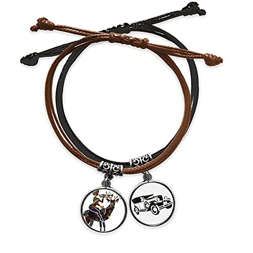 Bracelet autochtone d'Afrique en cuir noir : sublimez vos tenues bohèmes et sorties d'été