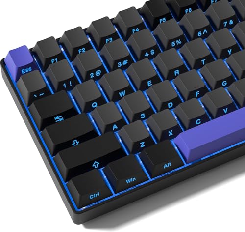 Womier キーキャップ 131キー ダブルショット PBT チェリープロファイル メカニカルキーボード対応 60/65/75/100% レトロゲームテーマ ブラック×パープル